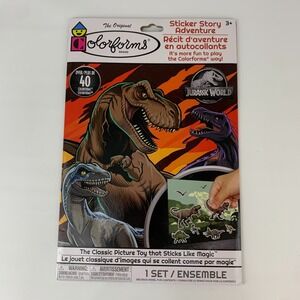 Colorforms Jurassic World Sticker Story Adventure Re-Stickable Shape Set New